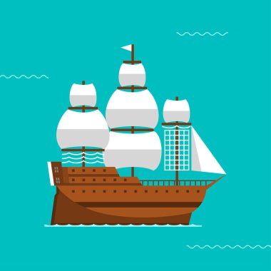 gemi vektör çizim.