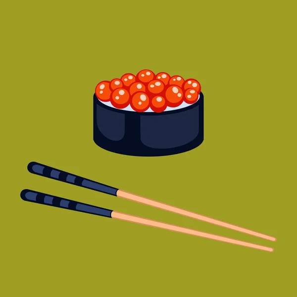 Sushi alimentos y palillos vector ilustración . — Archivo Imágenes Vectoriales