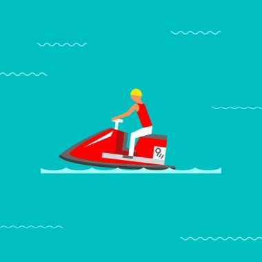 Su bisikleti vektör çizim.