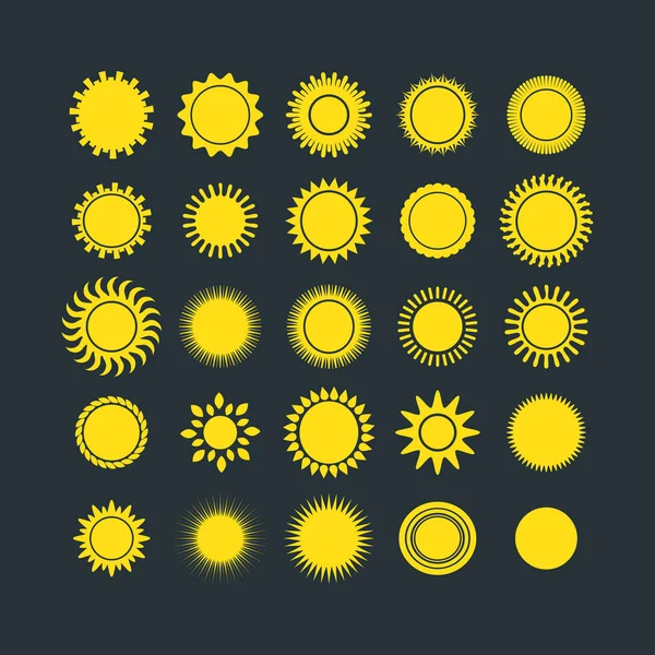 Illustration vectorielle de collection d'icônes du soleil . — Image vectorielle