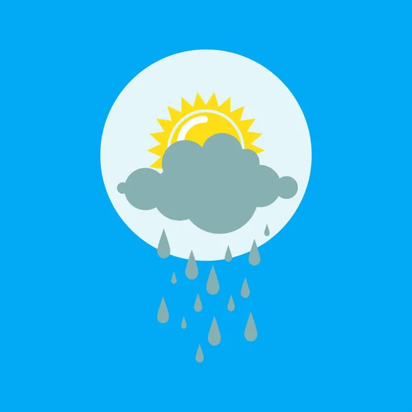 Météo pluie nuageux icône vecteur . — Image vectorielle