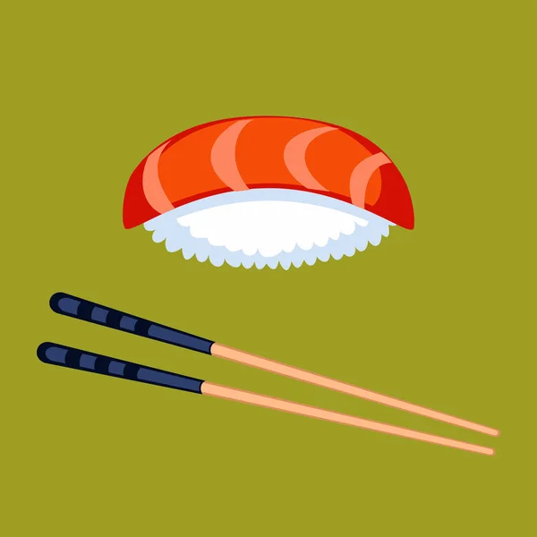 Jídla Suši a jídelní hůlky vektorové ilustrace. — Stockový vektor
