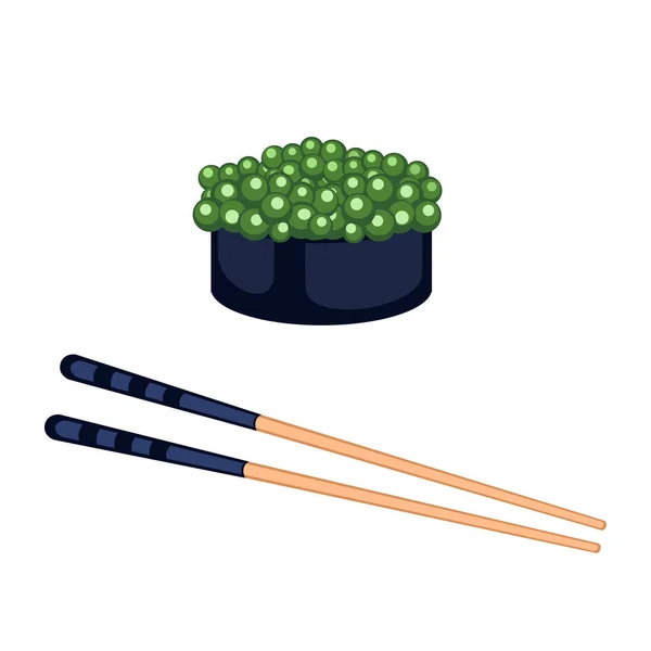 Sushi cibo e bacchette vettoriale illustrazione . — Vettoriale Stock