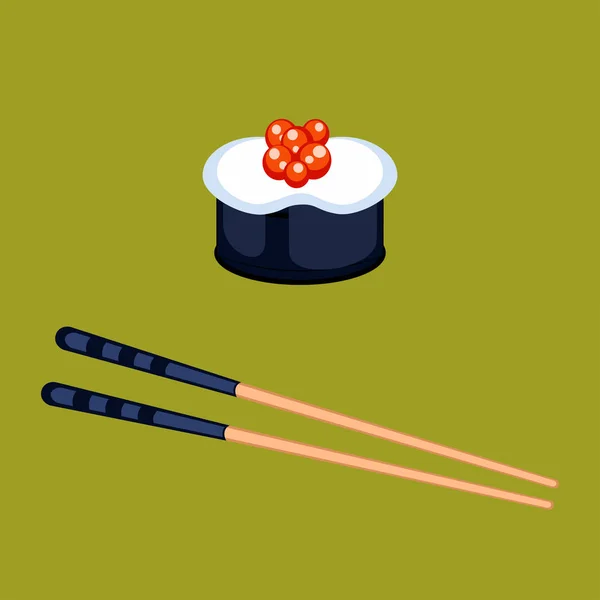 Sushi alimentos y palillos vector ilustración . — Archivo Imágenes Vectoriales