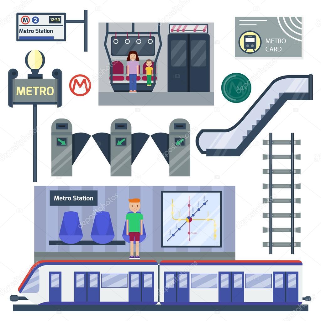 Metro station vector illustration.