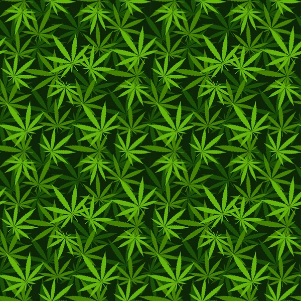 Marijuana background vector seamless patterns — Stock Vector