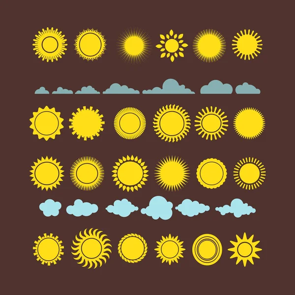 Illustration vectorielle de collection d'icônes du soleil . — Image vectorielle