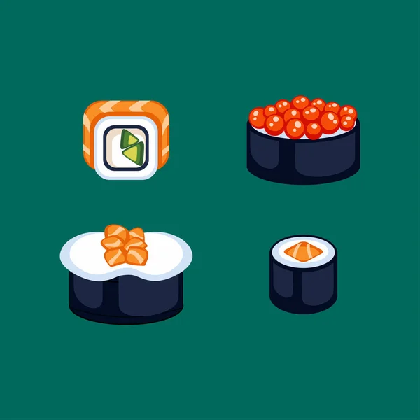 Sushi Food Vector Illustrazione . — Vettoriale Stock
