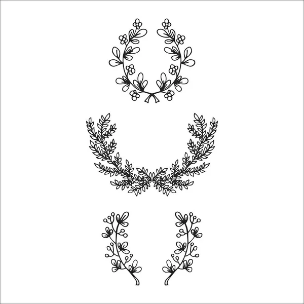 Corona floral decoración vector . — Archivo Imágenes Vectoriales