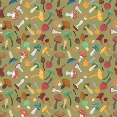 Mantar vektör çizim seamless modeli