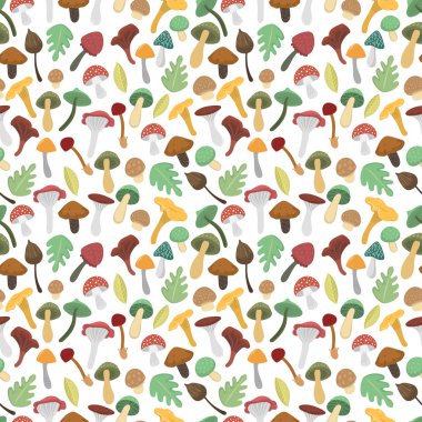 Mantar vektör çizim seamless modeli