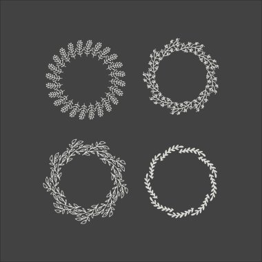 Çiçek çelenk dekorasyon vektör.