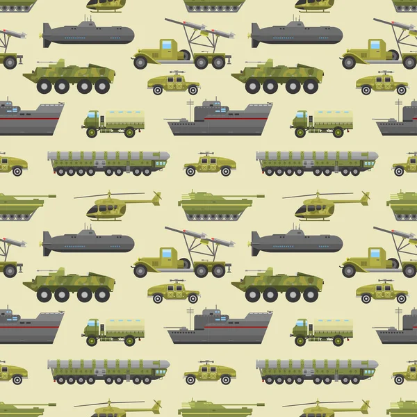 Katonai teherautók minta. — Stock Vector