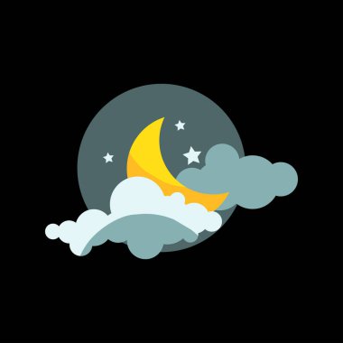 Hava gece simge vektör.