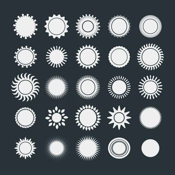 Sun ikonok gyűjtemény a vektoros illusztráció. — Stock Vector