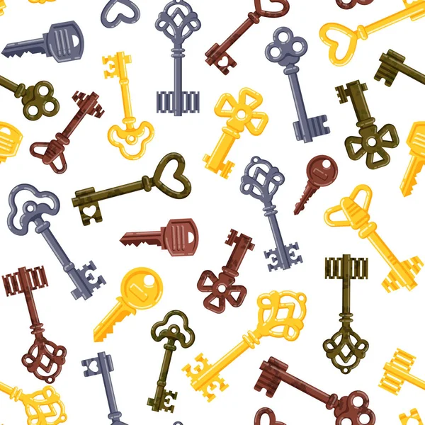 Vintage clés vecteur de motif sans couture . — Image vectorielle