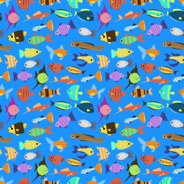Sevimli balık illüstrasyon Dikişsiz desen vektör