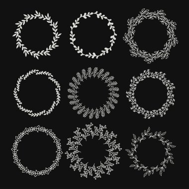 Çiçek çelenk dekorasyon vektör.