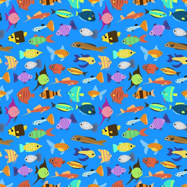 귀여운 물고기 그림 완벽 한 패턴 벡터 — 스톡 벡터