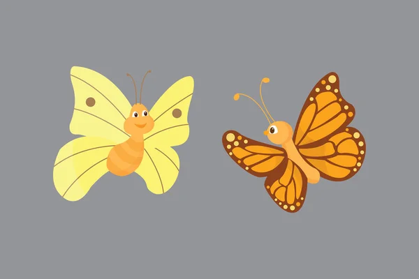 Coloridas mariposas vector . — Vector de stock