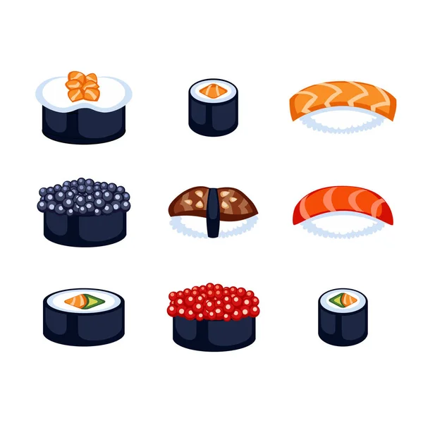 Sushi Food Vector Ilustración . — Vector de stock