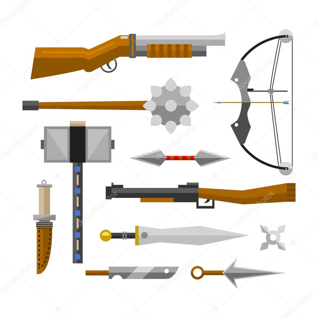 Knifes weapon vector illustration.