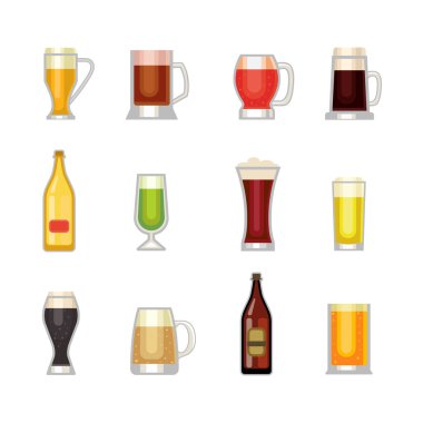 Bira bardağı vektör seti.