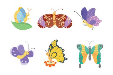 renkli kelebekler vektör.