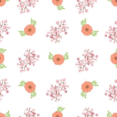 Çiçek çelenk Dikişsiz desen vektör.