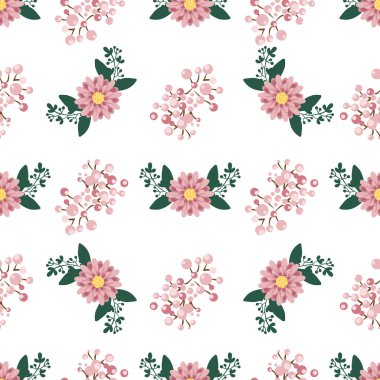 Çiçek çelenk Dikişsiz desen vektör.