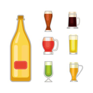 Bira bardağı vektör seti.