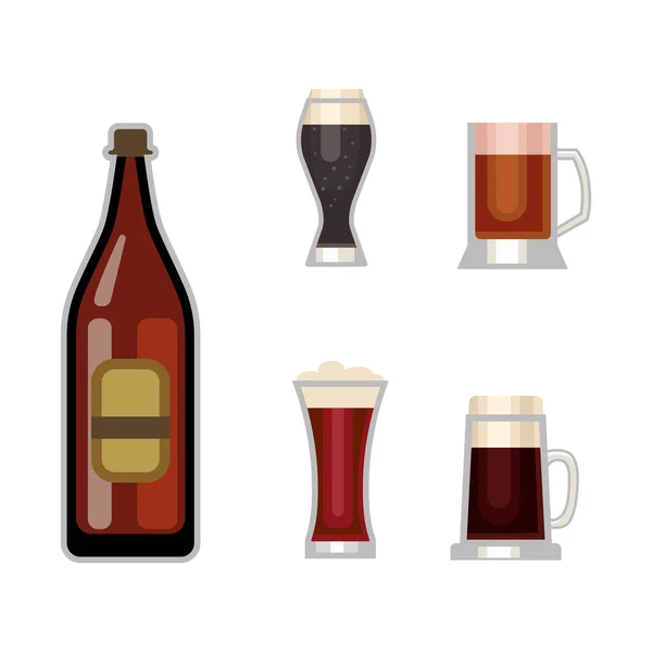 Cerveza cristal vector conjunto . — Vector de stock