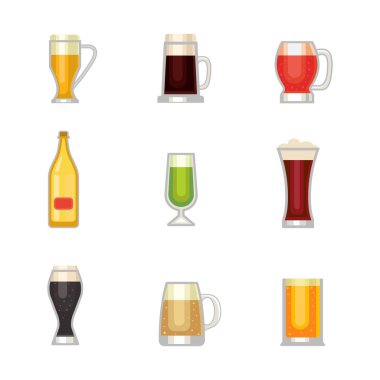 Bira bardağı vektör seti.
