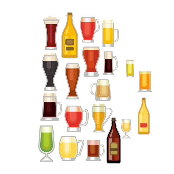 Cerveza cristal vector conjunto . — Vector de stock