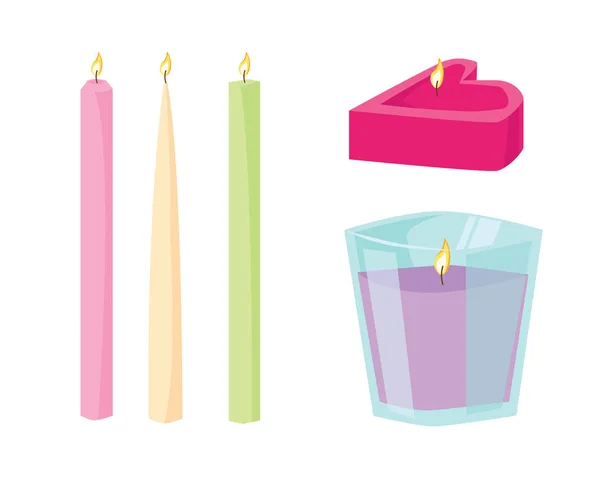 Vector candle with fire. — Stock Vector