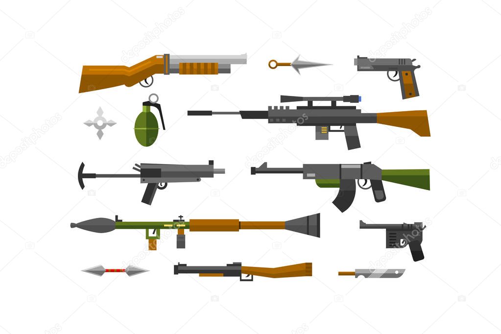 Flat weapons vector.