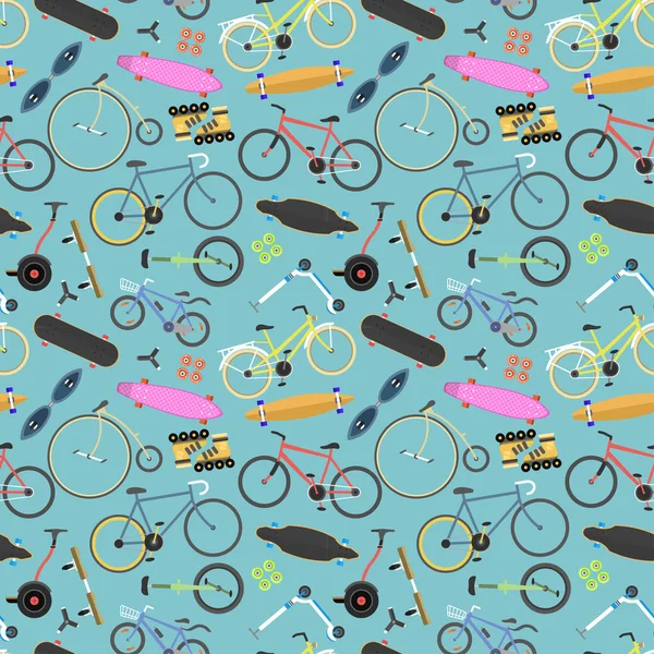 Padrão de bicicleta retro fundo vetor . —  Vetores de Stock