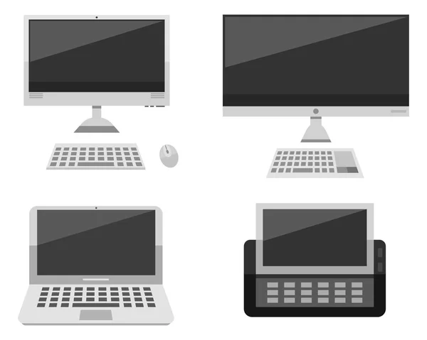 Számítógép laptop hálózati és asztali technológia vektoros illusztráció. — Stock Vector