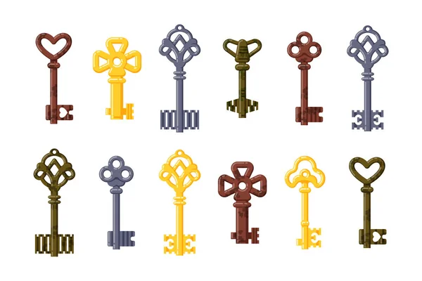 Vintage key vector isolated icon. — Stock Vector