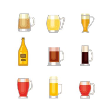 Bira bardağı vektör seti.