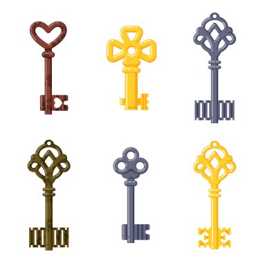 Vintage anahtar vektör izole simgesi.