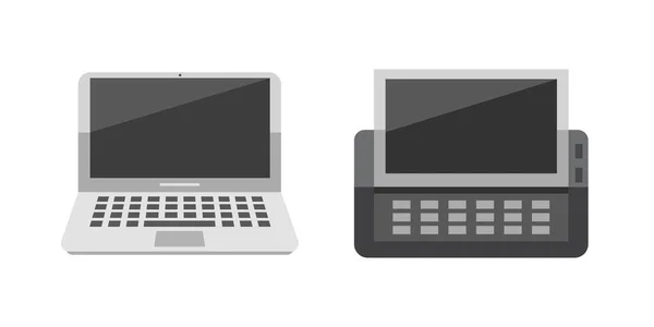 Számítógép laptop hálózati technológia vektoros illusztráció. — Stock Vector
