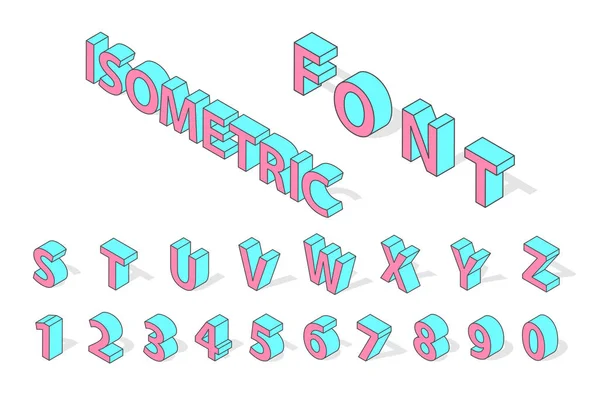 Fonte alphabet isométrique isolée . — Image vectorielle
