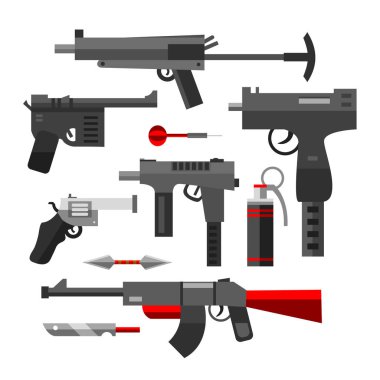 Flat weapons vector. clipart