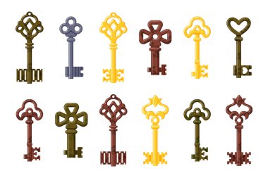 Vintage anahtar vektör izole simgesi.