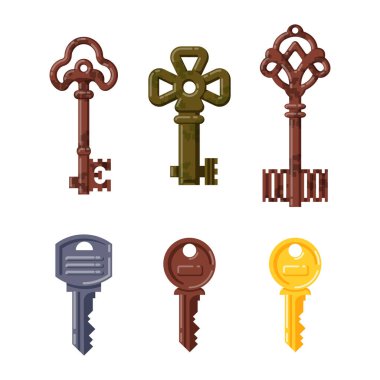 Vintage anahtar vektör izole simgesi.