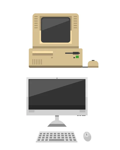 Ilustracja wektorowa w ewolucji komputera. — Wektor stockowy