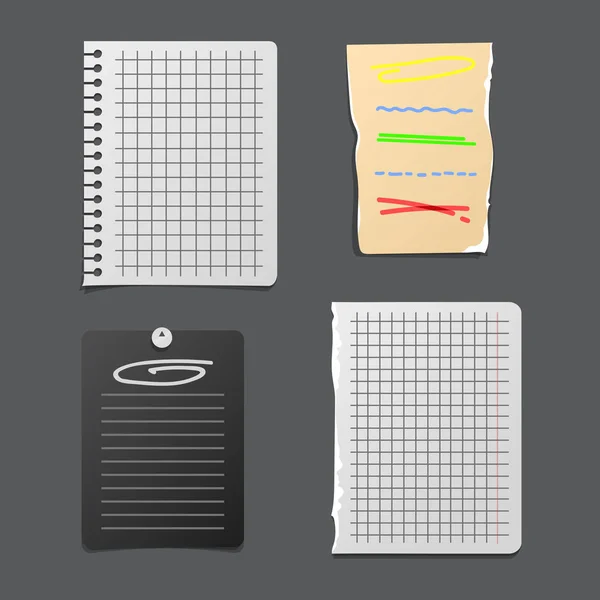 Φύλλο χαρτιού σημειώσεις για εικονογράφηση διάνυσμα μήνυμα. — Διανυσματικό Αρχείο