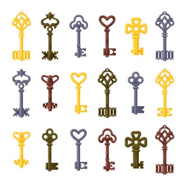 Vintage anahtar vektör izole simgesi.