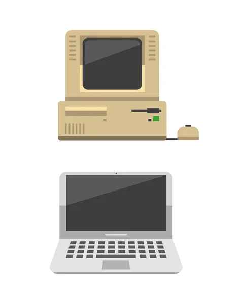 Ilustracja wektorowa w ewolucji komputera. — Wektor stockowy
